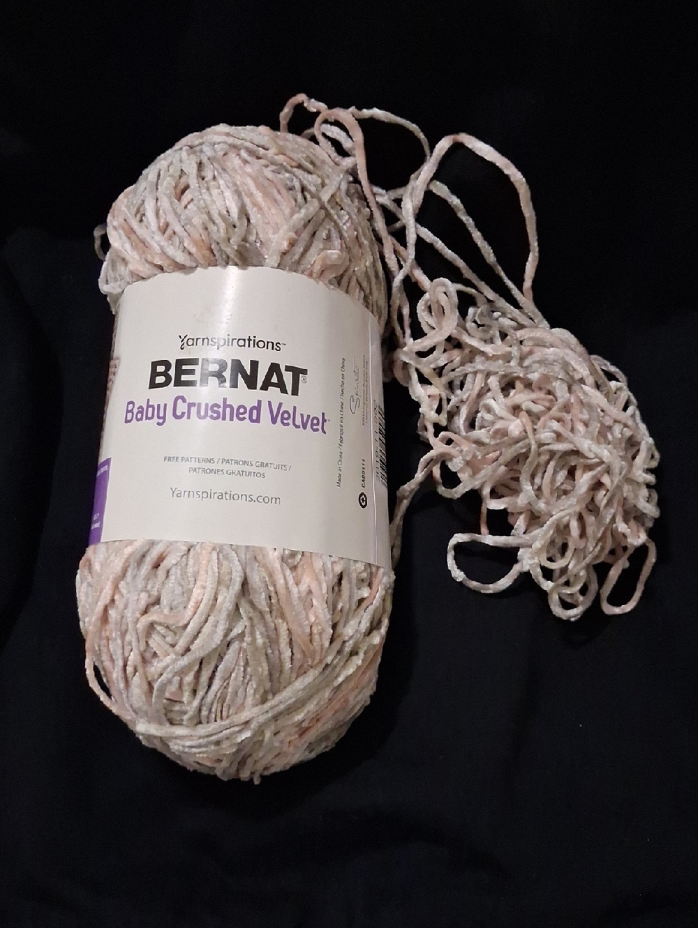 Bernat Baby Crushed Velvet Yarn - Soft Pastel Cuddle Bunny